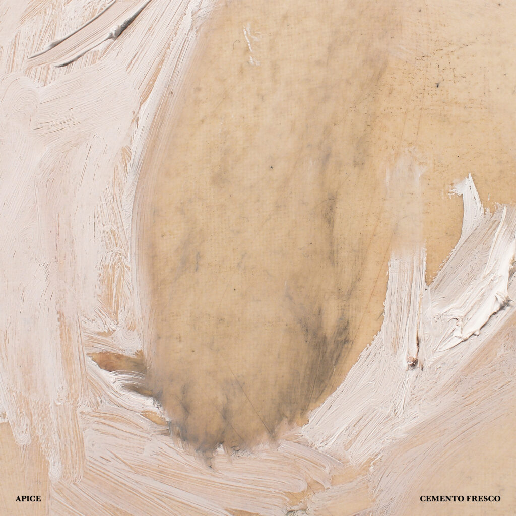 L'immagine raffigura la copertina del nuovo singolo di APICE, "Cemento Fresco"