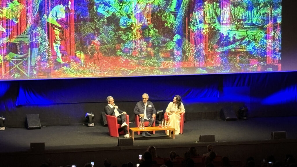 Andrea Bocelli e la moglie Veronica Berti alla Masterclass al Parco della Musica ospiti di Alice nella Città